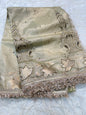 Pista free  shade tissue ari & zardosi work designer premium Banarasi saree