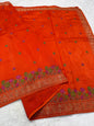Orange shade viscose embroidery premium designer saree