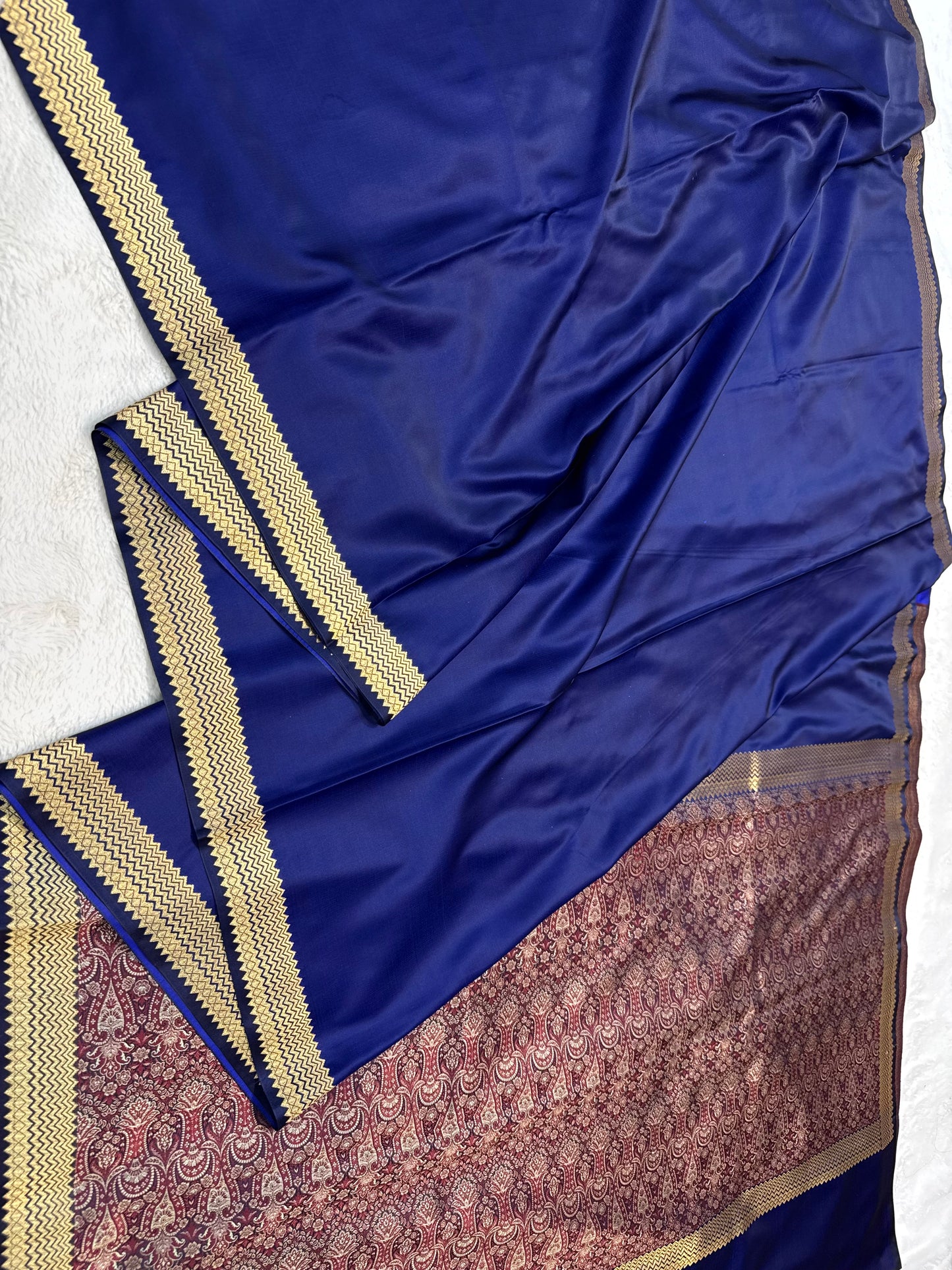 Navy shade mashru silk premium Banarasi silk Saree