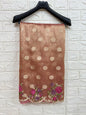 Pink tissue cutwork embroidery premium designer Banarasi saree