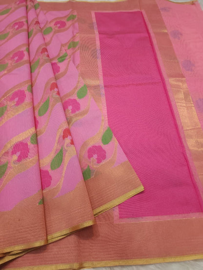 Multicolour shade supernet silk premium  Banarasi saree