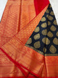 Black & red shade Dupion Silk Banarasi Saree 