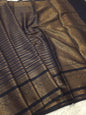 black shade  Dupion Silk premium Banarasi Saree