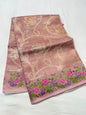 Peach shade tissue kota embroidery primum Banarasi saree
