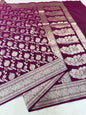 Magenta shade katan Banarasi silk Saree