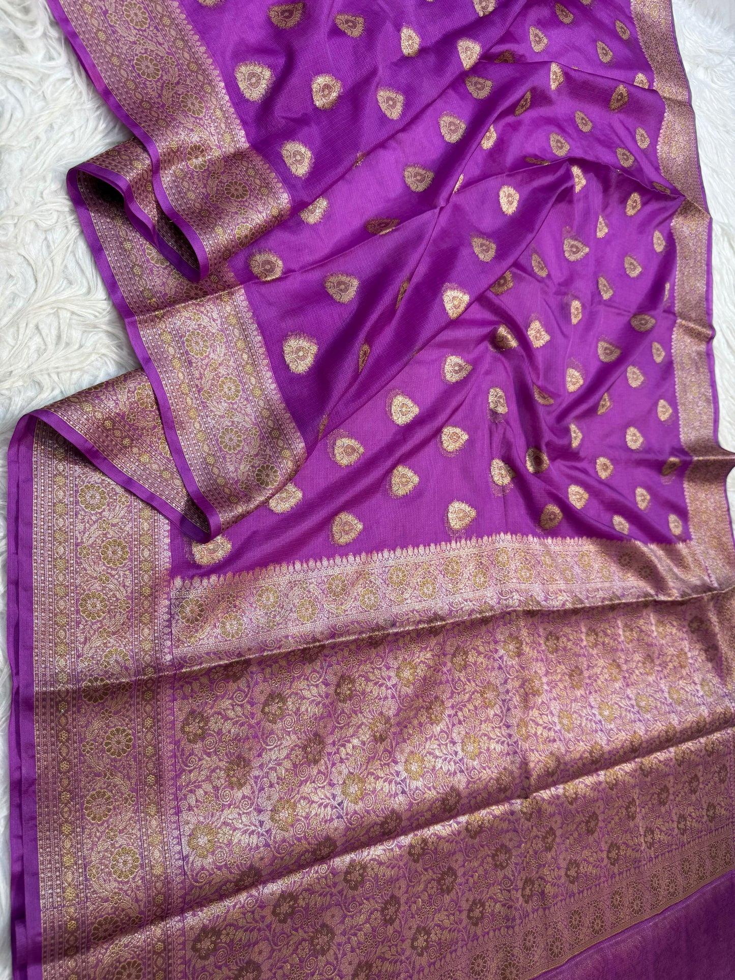 Magenta shade kota silk premium Banarasi saree