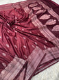 Wine shade premium mashru silk Banarasi saree