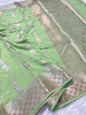 Pista green shade  Raw mango soft silk banarasi saree