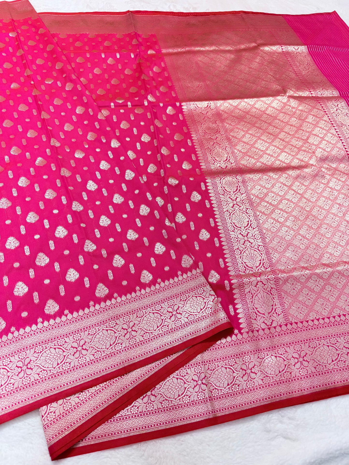 Royal pink shade katan Banarasi silk Saree