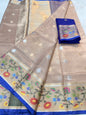 Peach & multicolour shade tissue kota premium paithani border designer banarasi saree