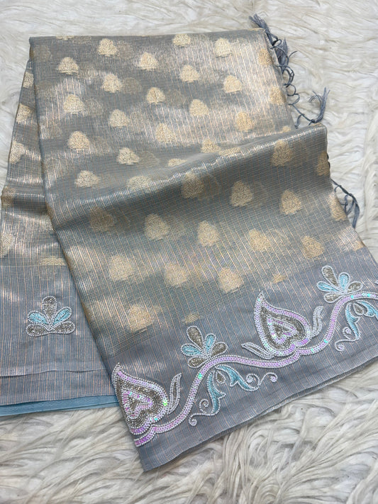 Tissue kota handwork Banarasi saree
