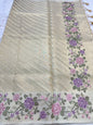 Beige shade tissue kota embroidery primum Banarasi saree
