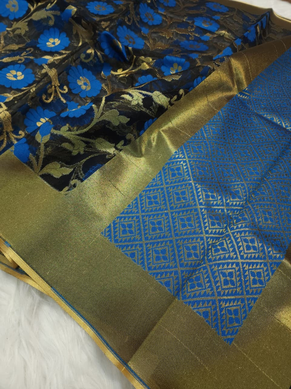 Multicolour shade supernet silk premium  Banarasi saree