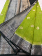 Pista green & bottle green shade raw mango premium Banarasi saree