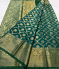 Bottle green  shade  Dupion Silk premium Banarasi Saree