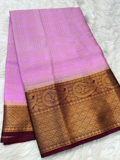 Pink mgenta warm silk premium Banarasi saree