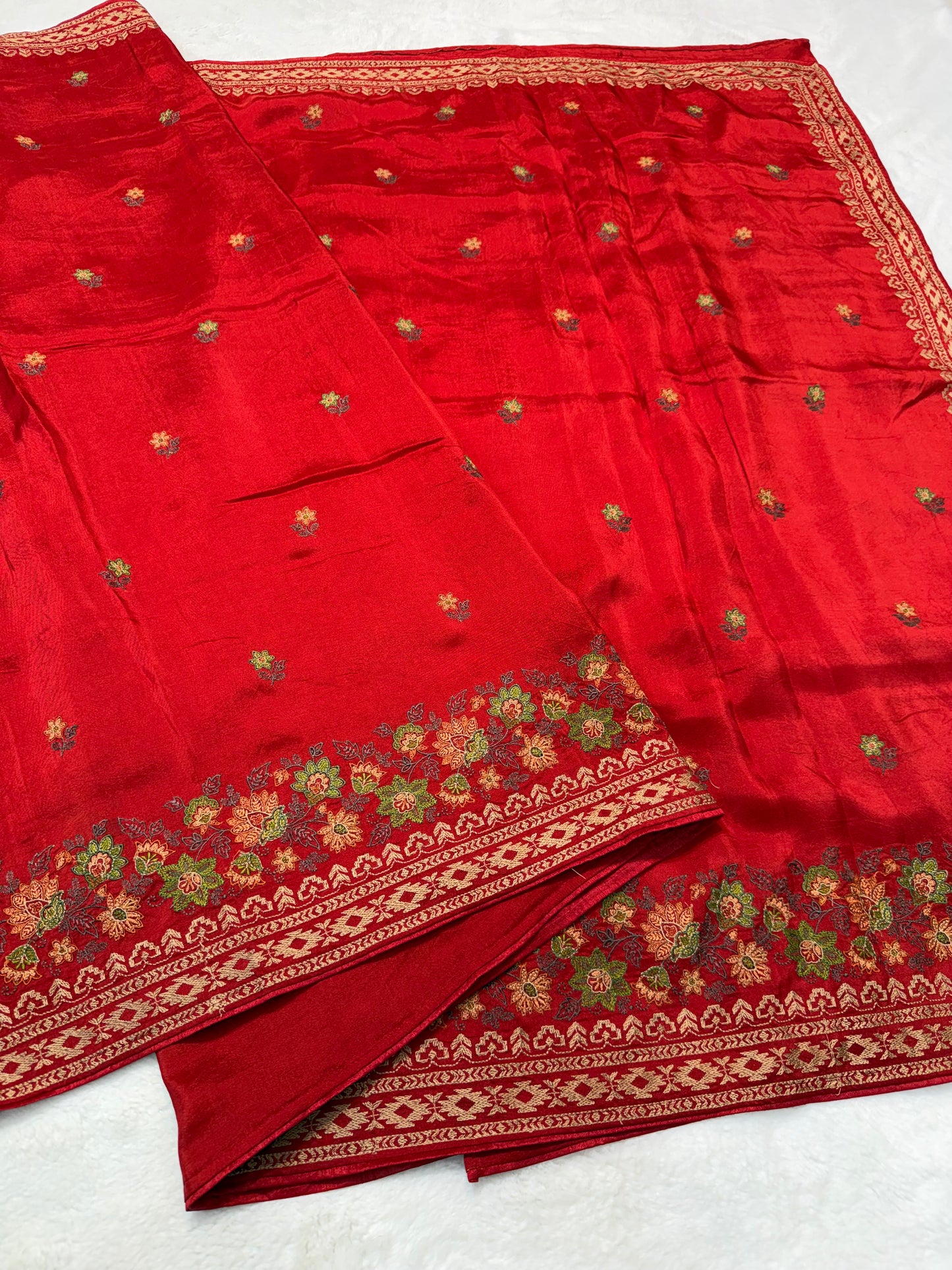 Mharani shade viscose embroidery premium designer saree