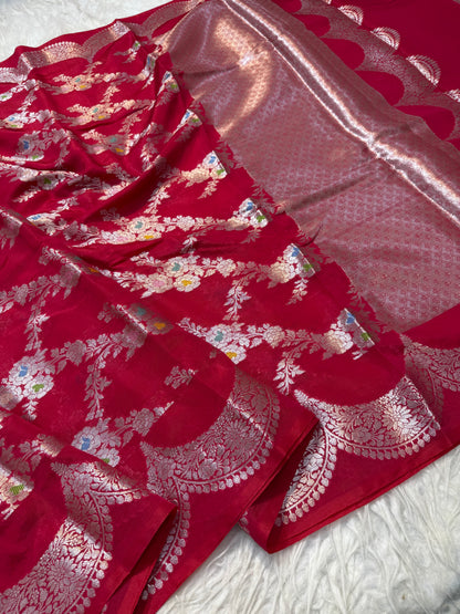 Raw mango Mina  banarasi saree