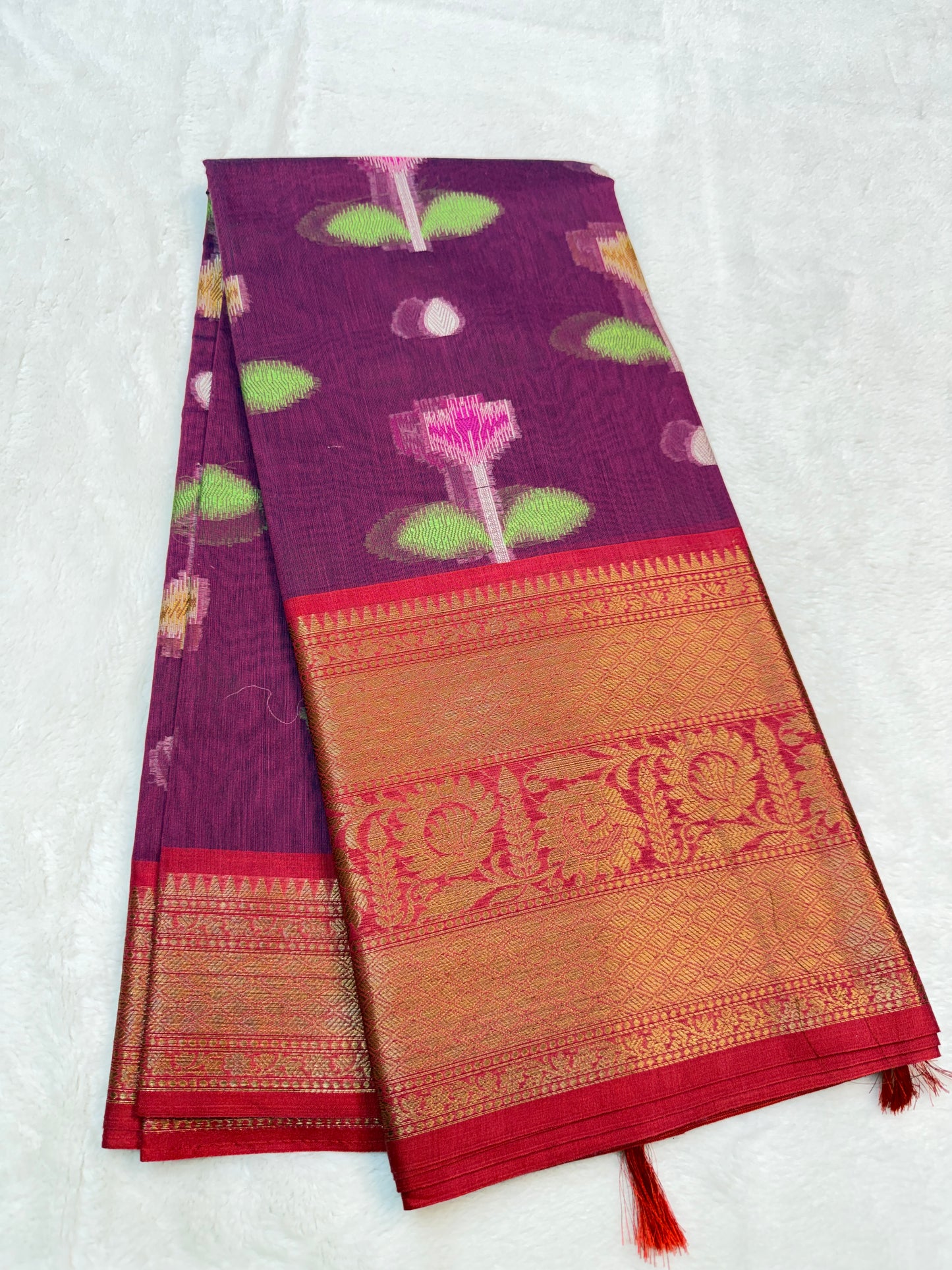 Multicolour cotton silk premium Banarasi saree