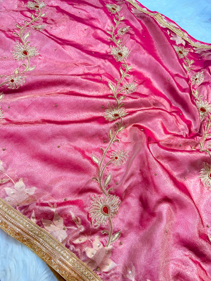 Tissue Aari Work Banarasi silk saree