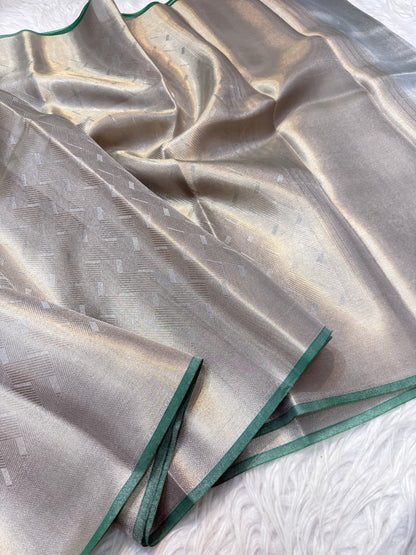 Celebrity inspired Tissue brocade silk saree