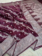 Wine shade premium mashru katan Banarasi saree