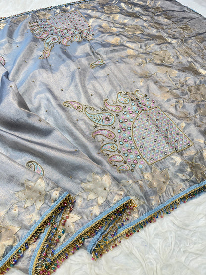 Tissue handwork Banarasi silk saree