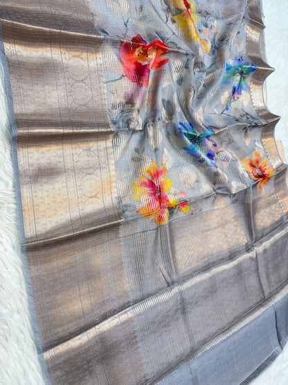 Kota digital print Banarasi saree
