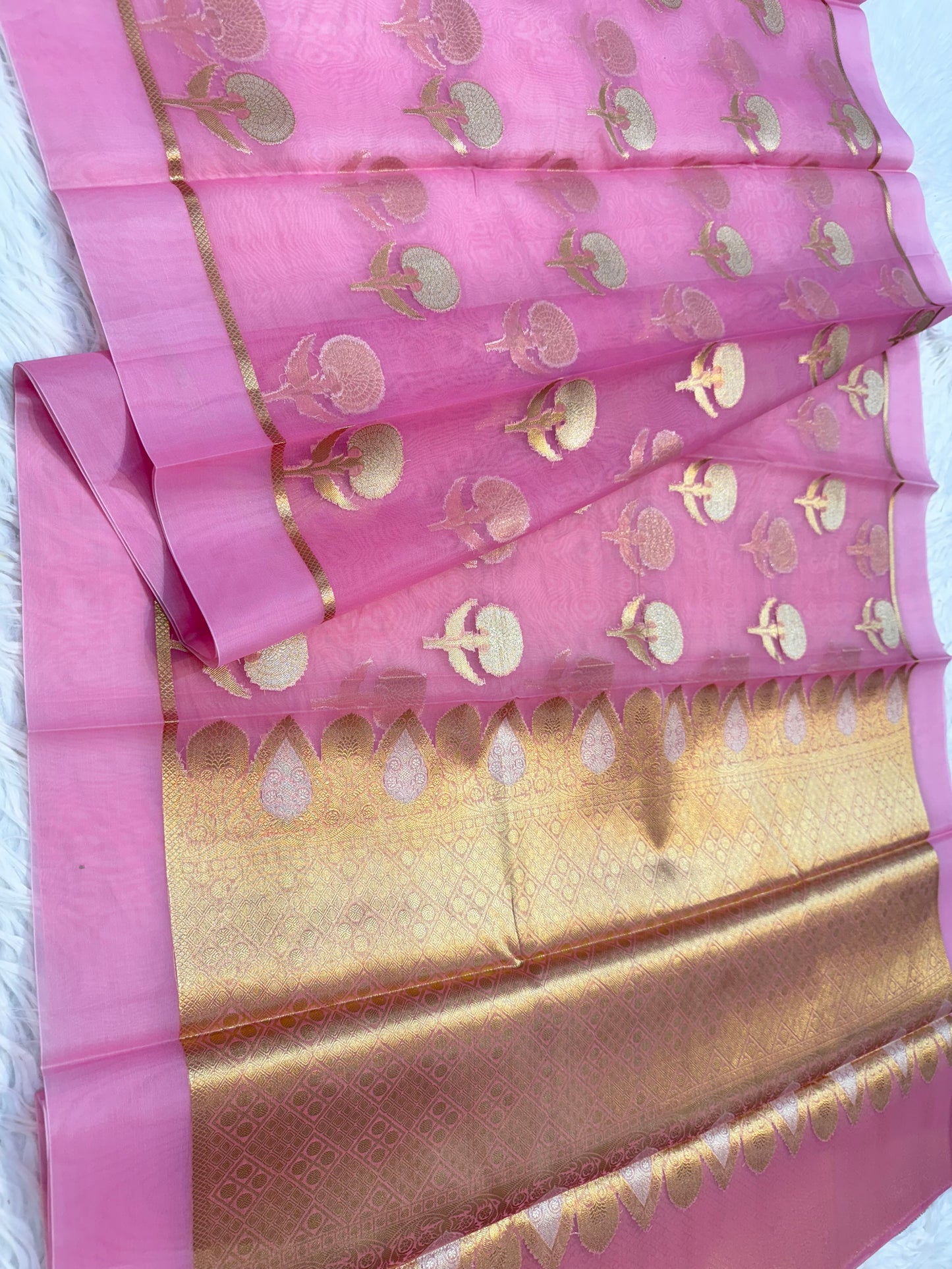 Banarasi kora organza alfi saree