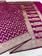 Magenta shade katan Banarasi silk Saree