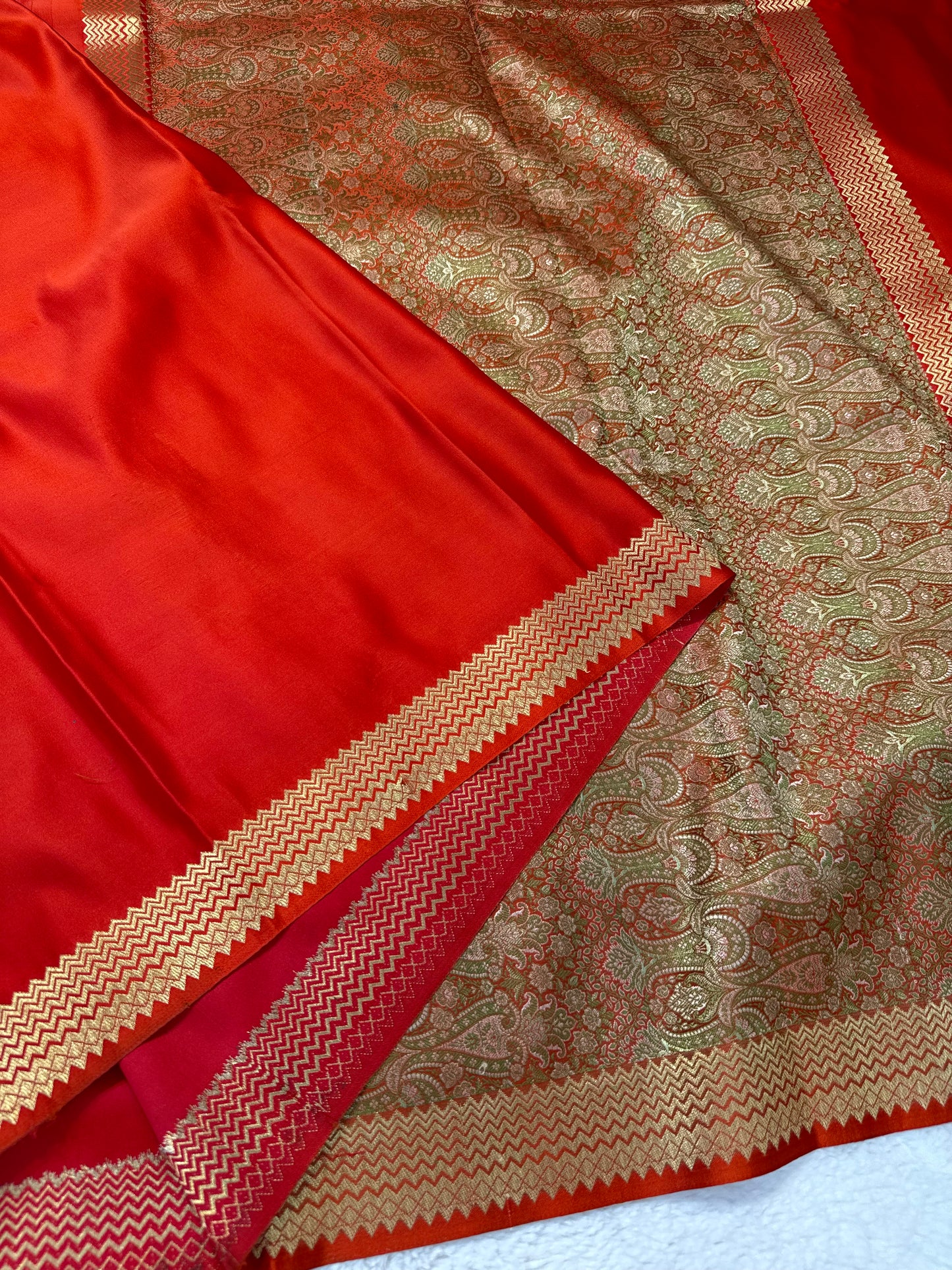 Red shade mashru silk premium Banarasi silk Saree