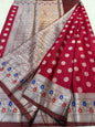 Maroon shade warm silk premium Banarasi saree