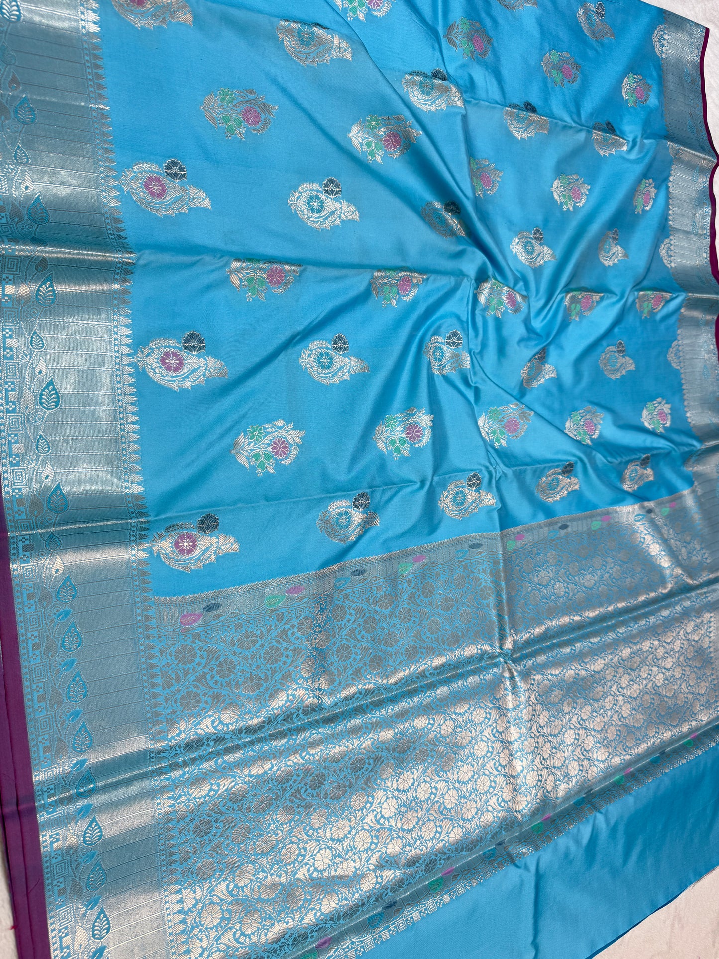 Firozi Soft Silk  Premium Banarasi Saree