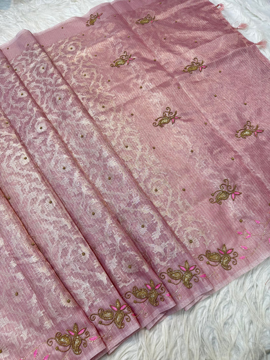 Tissue Kota handwork Banarasi Sarees