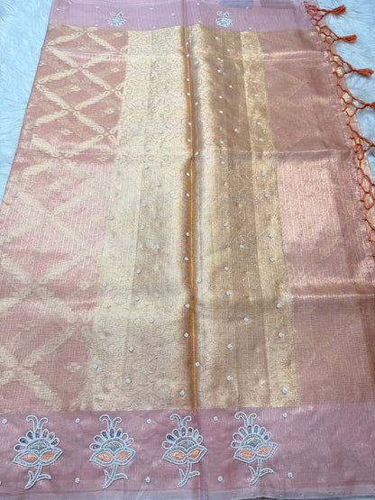 Tissue kota handwork Banarasi saree