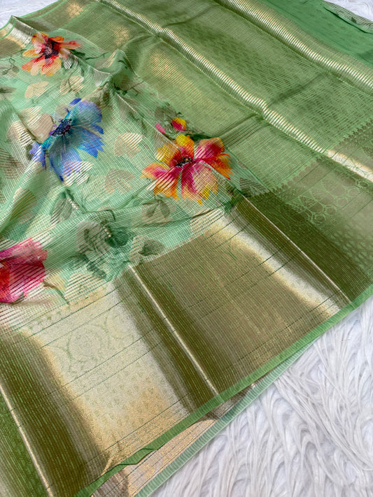 Kota digital print Banarasi saree