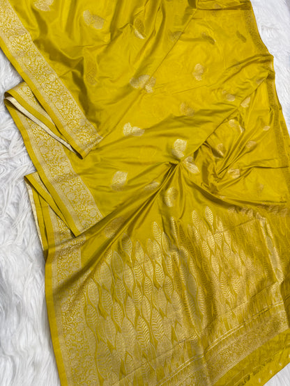 Mustard premium soft silk saree