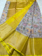 multicolour Dupion silk digital print Banarasi saree