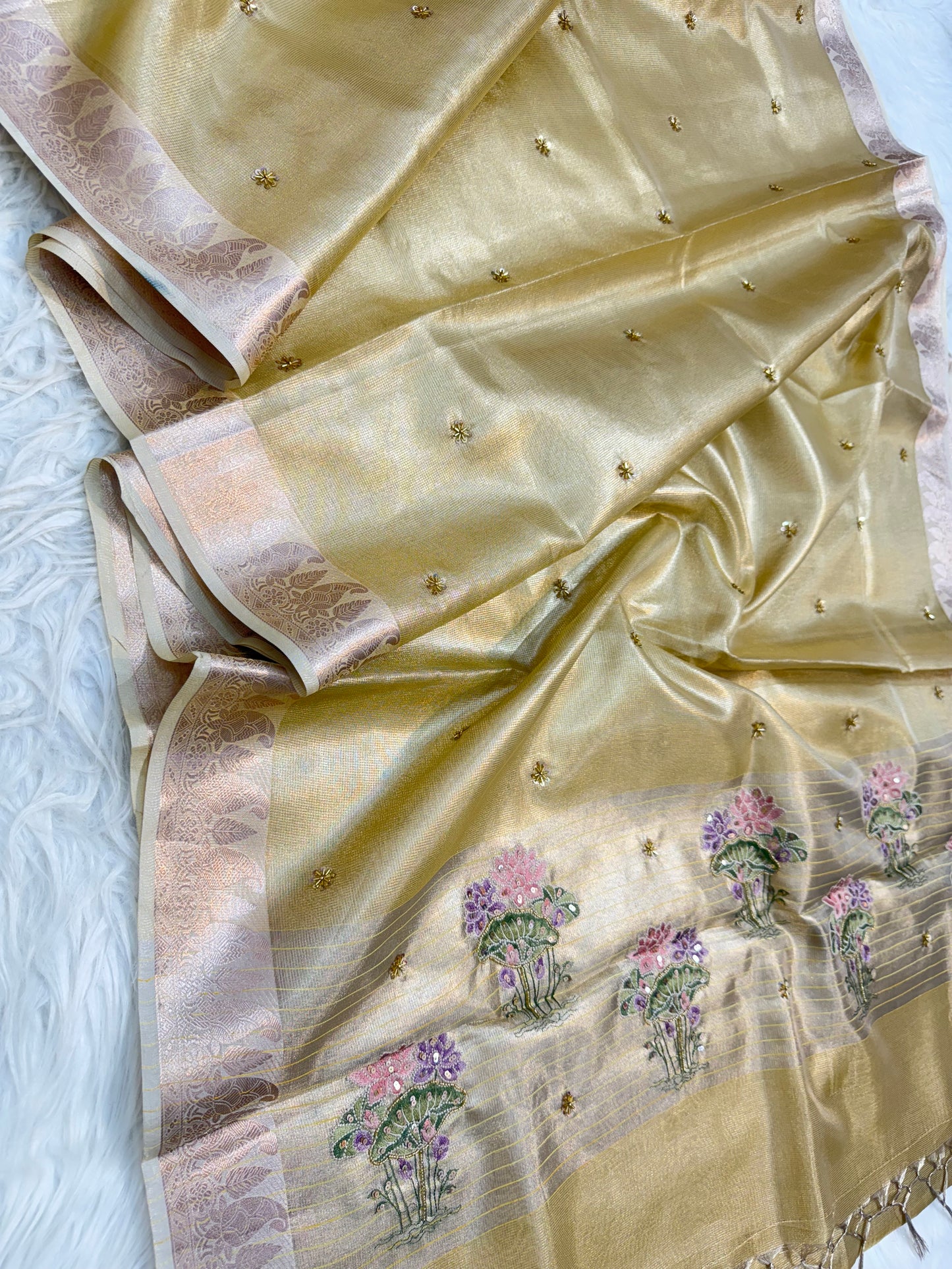 Banaras tissue kota fancy work saree