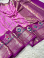 Royal pink & magenta shade Chiniya Silk premium Banarasi Saree