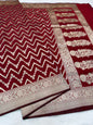 Maroon shade katan Banarasi silk Saree