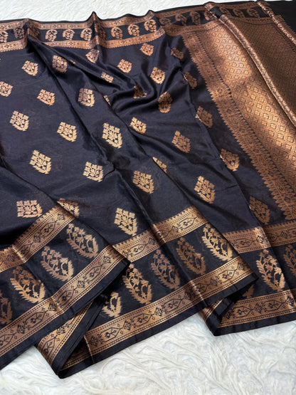 Black shade warm silk Banarasi saree