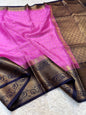 Pink blue warm silk premium Banarasi saree