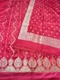 Pink shade Satin Katan Swarovski Work Banarasi suit
