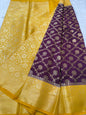 Magenta mango shade  Dupion Silk premium Banarasi Saree