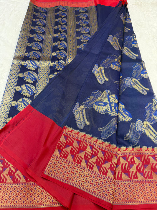 Multicolour shade kora silk premium Banarasi saree