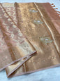 Peach shade tissue kota designer handwork premium Banarasi saree