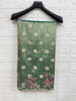 Sea green tissue cutwork embroidery premium designer Banarasi saree