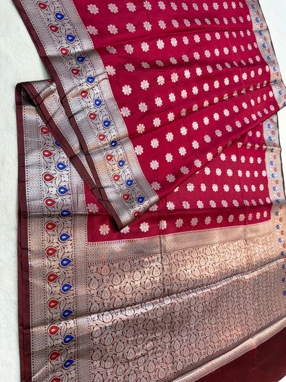 Maroon shade warm silk premium Banarasi saree
