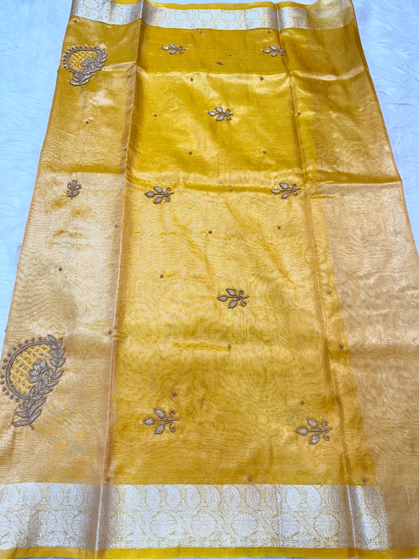 Tissue Aari Work Banarasi silk saree